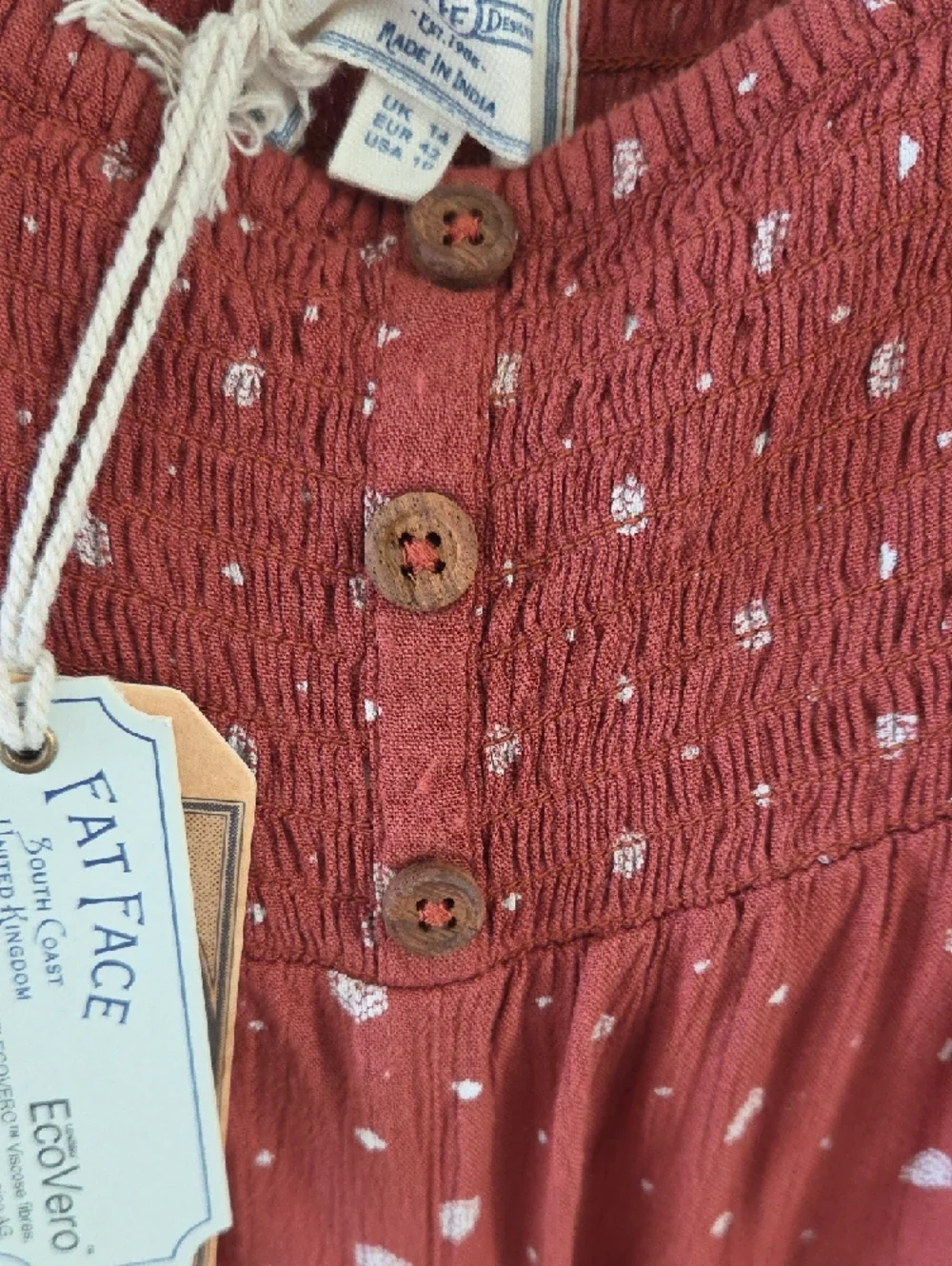 High-Waist Rust Polka Dot Women's Shorts - Picture 3 of 9
